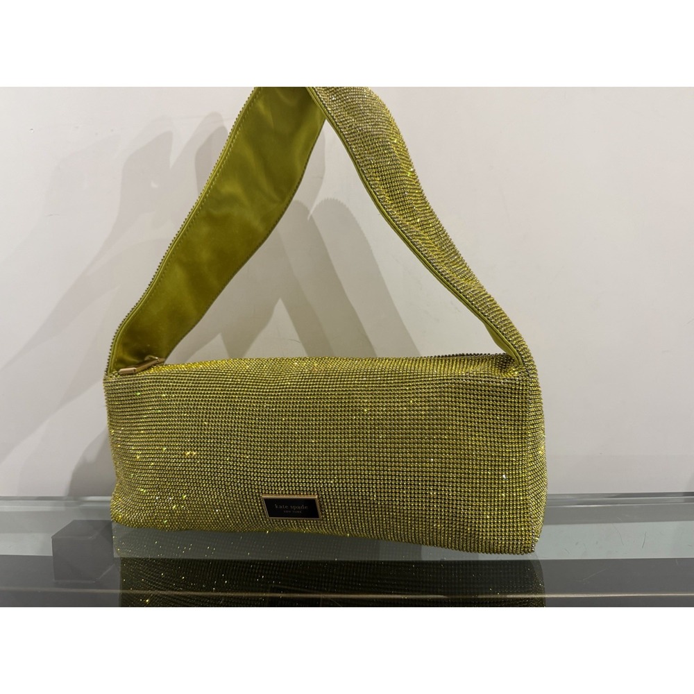 KATE SPADE Yellow Crystal Embellished Shoulder Bag